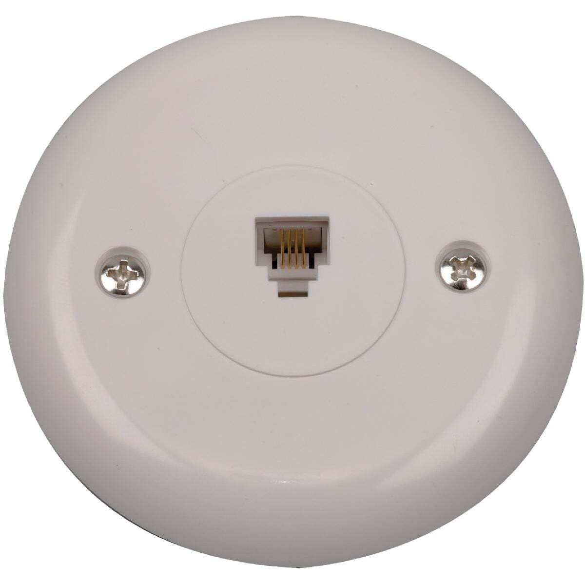 AUDIOVOX TP248WHN Round Wall Phone Jack, White