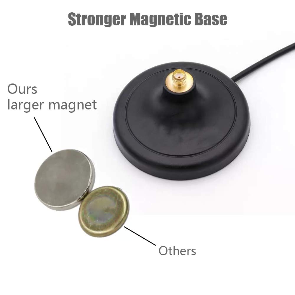 CORONIR 4G LTE Antenna Magnetic Mounting Base with 10ft SMA Male Antenna Extension Cable for 4G LTE WiFi Router Gateway Modem Hotspot Adapter Mobile
