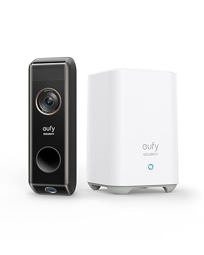 eufy Security Video Doorbell Dual Camera (Battery-Powered) with HomeBase, Wireless Doorbell Camera, Dual Motion and Package Detection, 2K HD, No