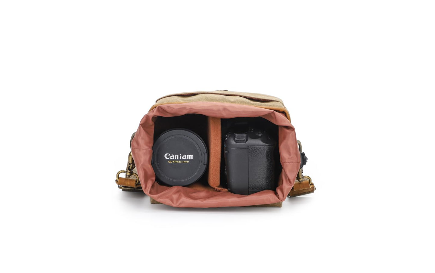 peacechaos Vintage Canvas DSLR/SLR Camera Bag - Thick Protective Case for Camera and Lens - Water Resistant - Sling Shoulder Bag for Photography