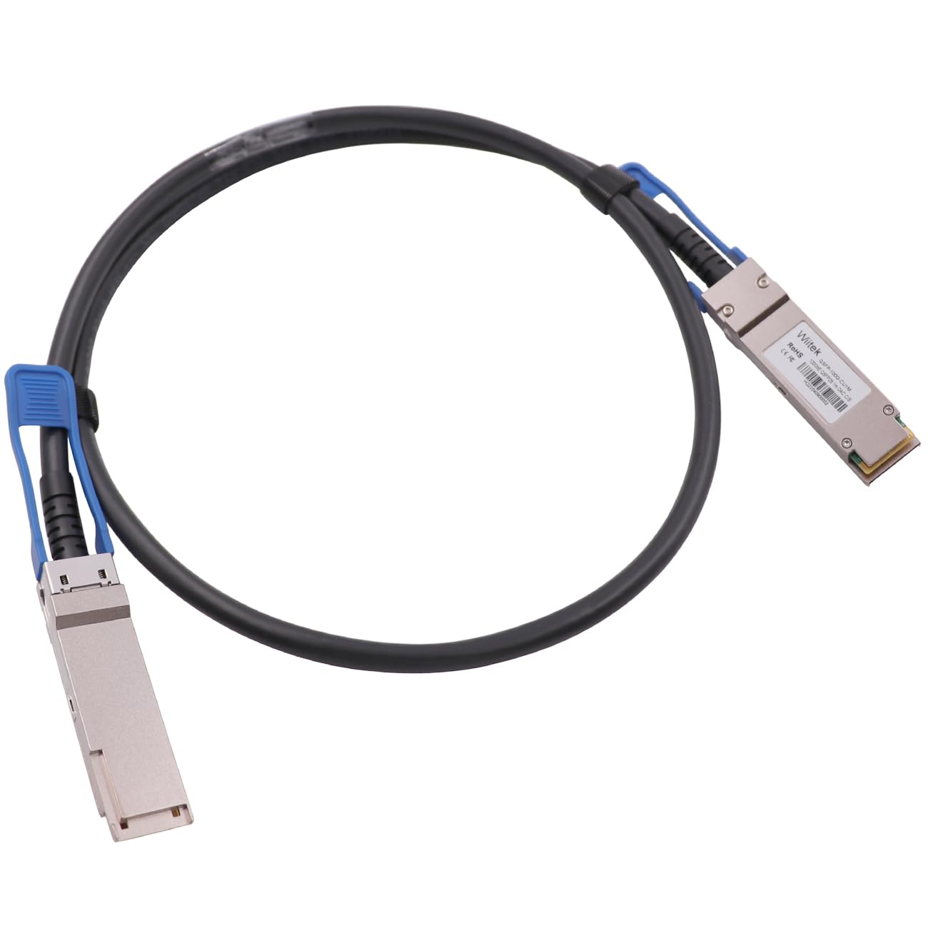 Wiitek 100GbE QSFP28 DAC Twinax Cable, 1m 100GBASE-CR Passive Copper Cable, Compatible for Cisco, Ubiquiti, Mikrotik, Netgear, Supermicro, Open Source