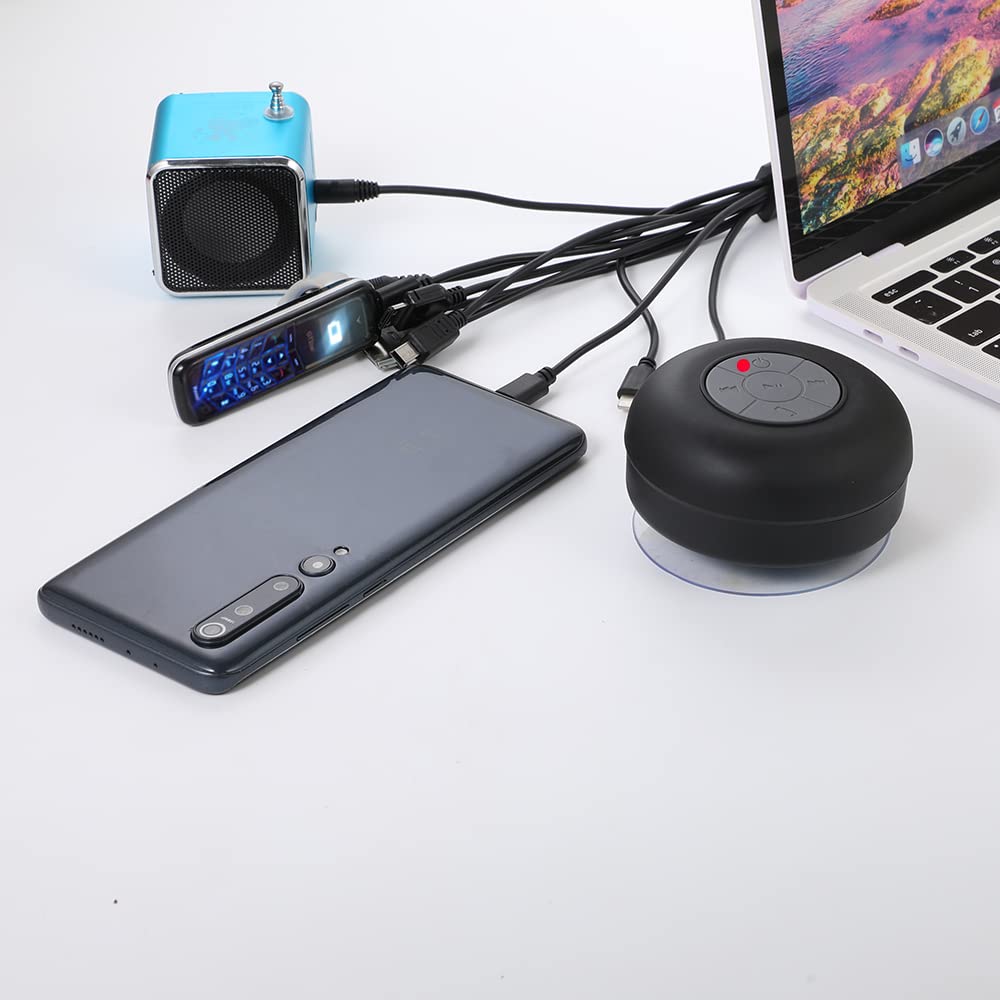 Cutwif 10 in 1 Multi Charging Cable, Universal Multiple Charging Cord Cable with 10 Ports for Cell Phones Speaker MP3 MP4 & More