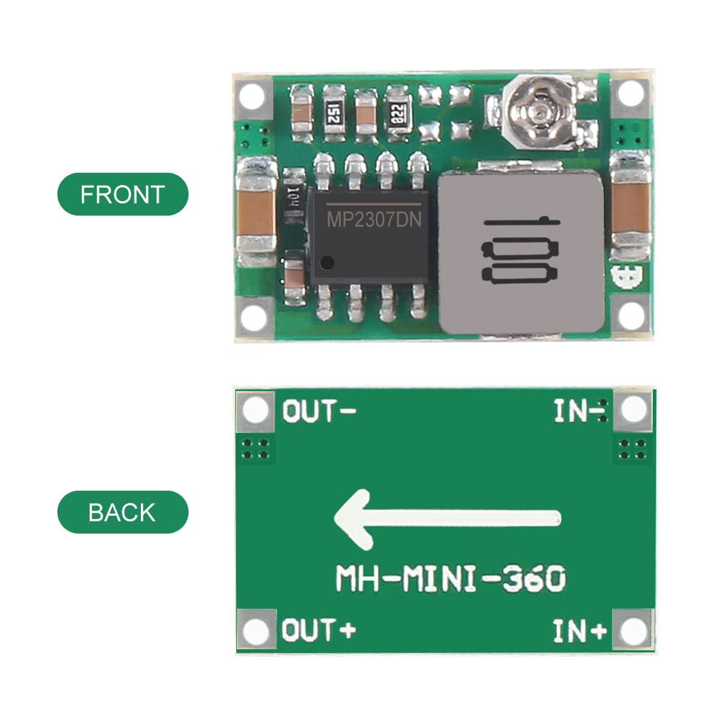Aobao 20pcs Mini 360 Buck Converter Mini 360 3A DC-DC Adjustable Voltage 4.75V-23V to 1V-17V Step Down Power Converter Mini360 Buck Module