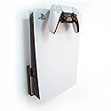 Monzlteck Wall Mount Holer for PS5 Original/Slim/Pro (Disc and Digital)+Controller Holder,All Metal Vertical Hanging On Wall with Power Botton