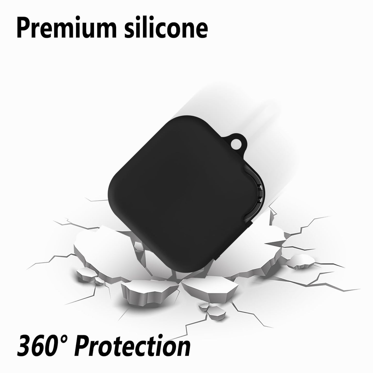 Geiomoo Silicone Cover for CMF Buds Pro 2 Case, CMF Buds 2 Plus Cover, CMF Buds 2 Case, Soft Flexible Scratch Resistant Protective with Carabiner