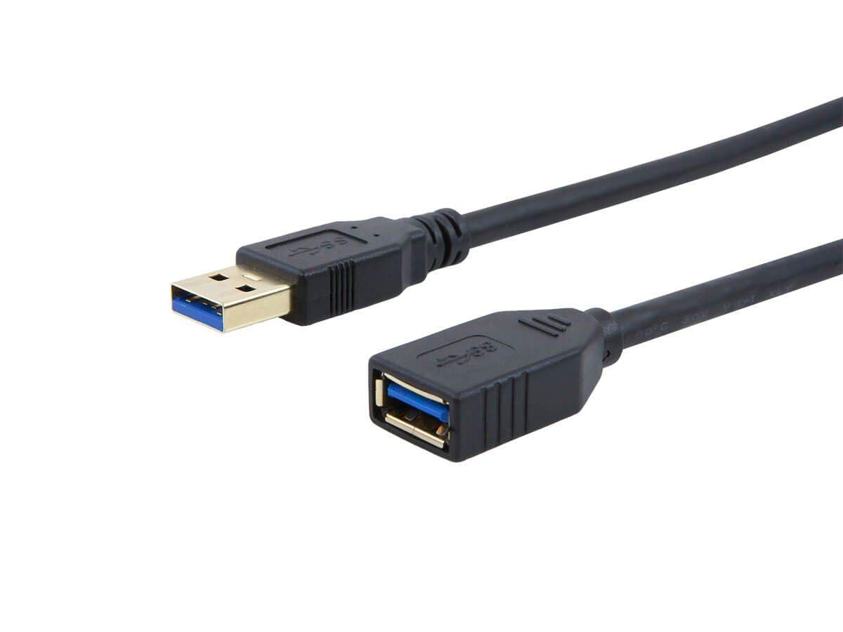 Monoprice USB 3.0 Type-A to Type-A Extension Cable - Male to Female, 6 Feet, Black - Select Series