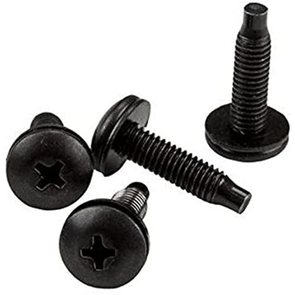 StarTech 50-Pack 10-32 19mm Rack Mounting Screws, 19in/10in, Black, TAA