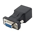 DB9 RS232 Female Port to RJ45 Female Connector Card DB9 Serial Port Extender to LAN CAT5 CAT6 RJ45 Network Ethernet Cable Adapter