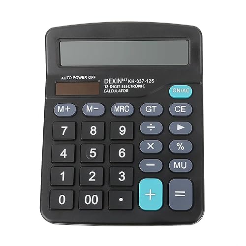 Calculator 12 Digit Office Calculators with Large LCD Display, Dual Solar Power and Battery Large Button Calculator Financial Office School