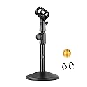 NEEWER Desk Microphone Stand, Adjustable Table Top Mic Holder Mount with Clip and 3/8" to 5/8" Adapter Compatible with Blue Yeti Snowball HyperX