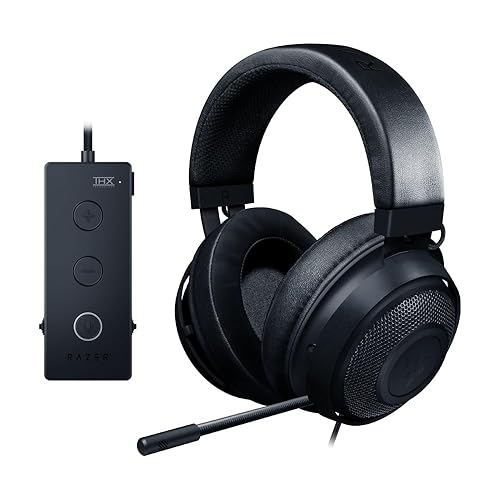 Razer Kraken Tournament Edition THX 7.1 Surround Sound Gaming Headset: Retractable Noise Cancelling Mic - USB DAC - for PC, PS4, PS5, Nintendo…