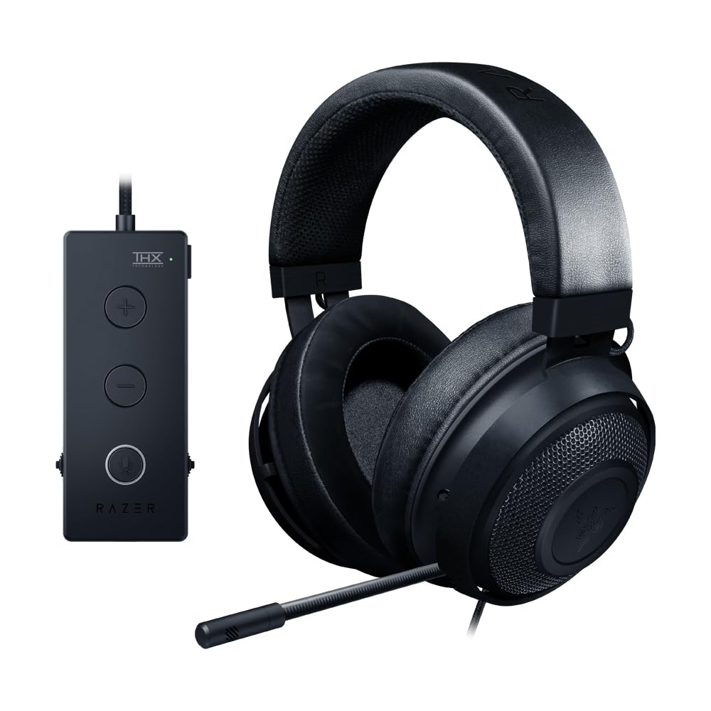Razer Kraken Tournament Edition THX 7.1 Surround Sound Gaming Headset: Retractable Noise Cancelling Mic - USB DAC - for PC, PS4, PS5, Nintendo…