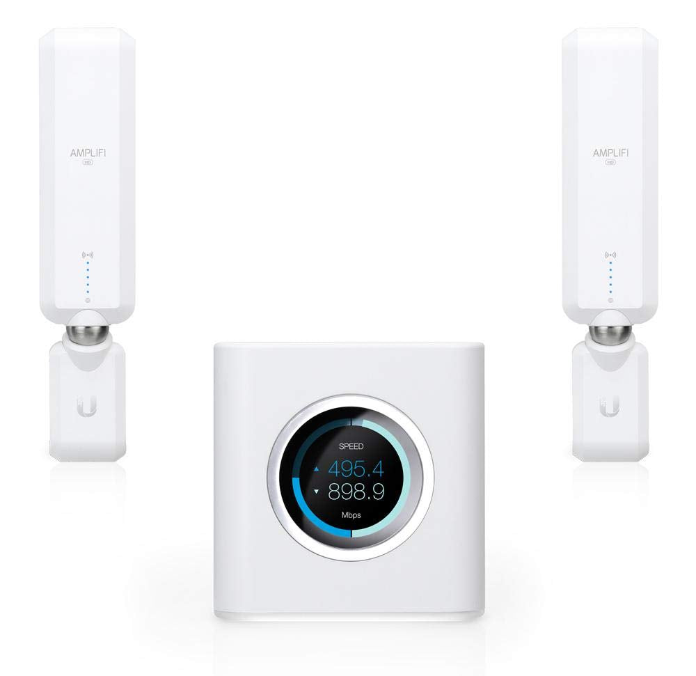 AmpliFi HD WiFi System by Ubiquiti Labs, Seamless Whole Home Wireless Internet Coverage, HD WiFi Router, 2 Mesh Points, 4 Gigabit Ethernet, 1 WAN