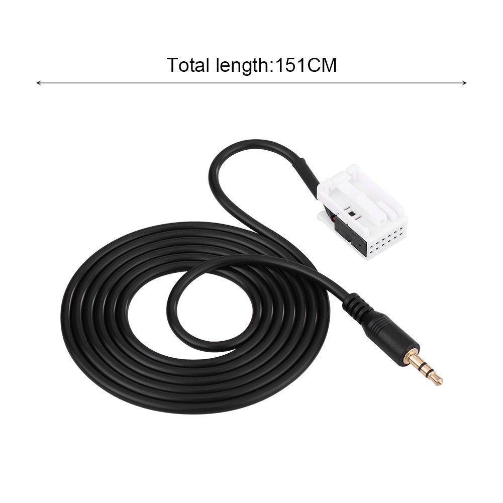 Acouto Car 3.5mm Male Audio AUX Input Adapter Cable W203 C Class