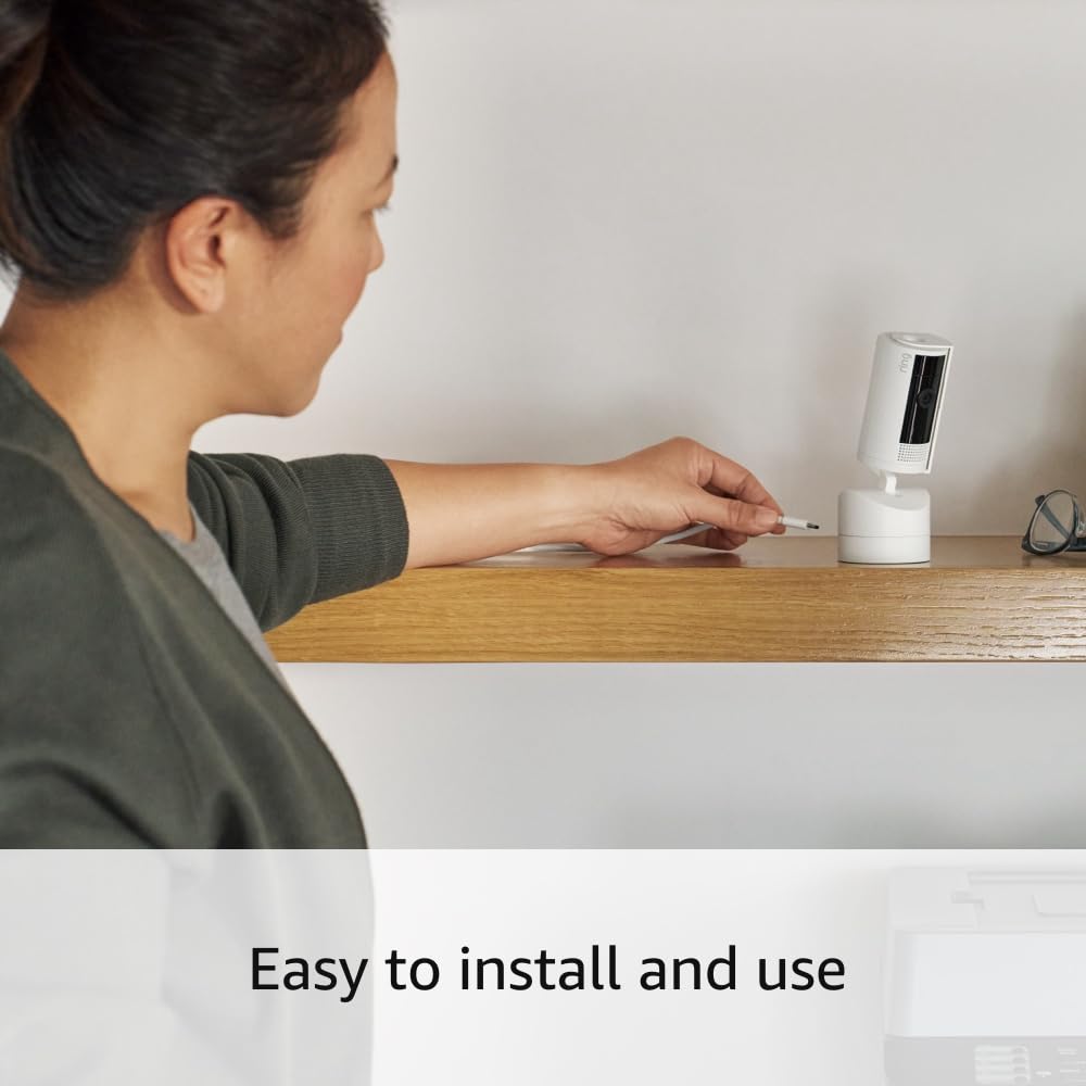 Ring Pan-Tilt Indoor Cam (newest model), See all around your home or business with 360° pan coverage, HD video, plus Two-Way Talk, Black