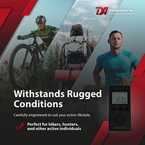 Wireless Driveway Alarm Portable Receiver PR-4000 - Compatible with Dakota Alert 4000 Transmitters | Battery-Powered Monitor Comes with USB Charger