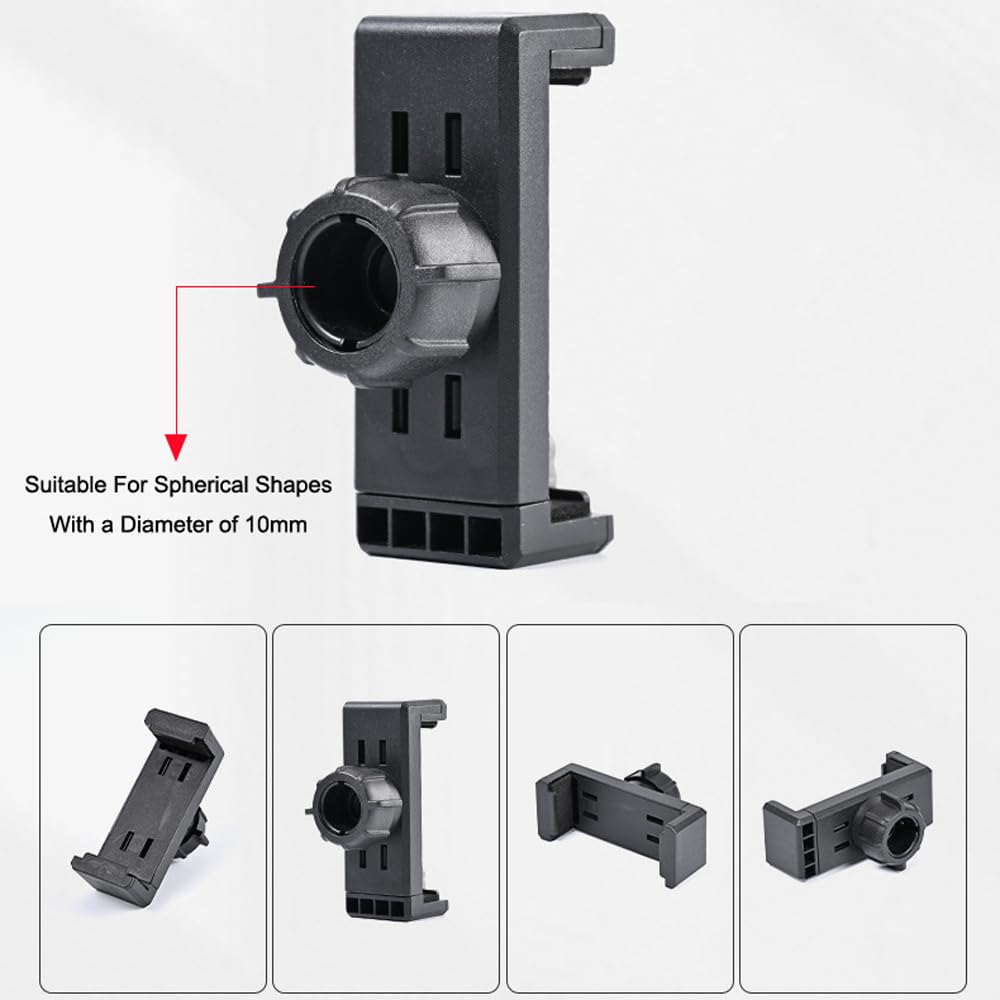 SquEqu 4 Pack Selfie Ring Light Phone Holder Clips Replacement Phone Clamp Grips with 17mm Ball Head Socket Joint Mount Bracket for Desk Tripod Stand