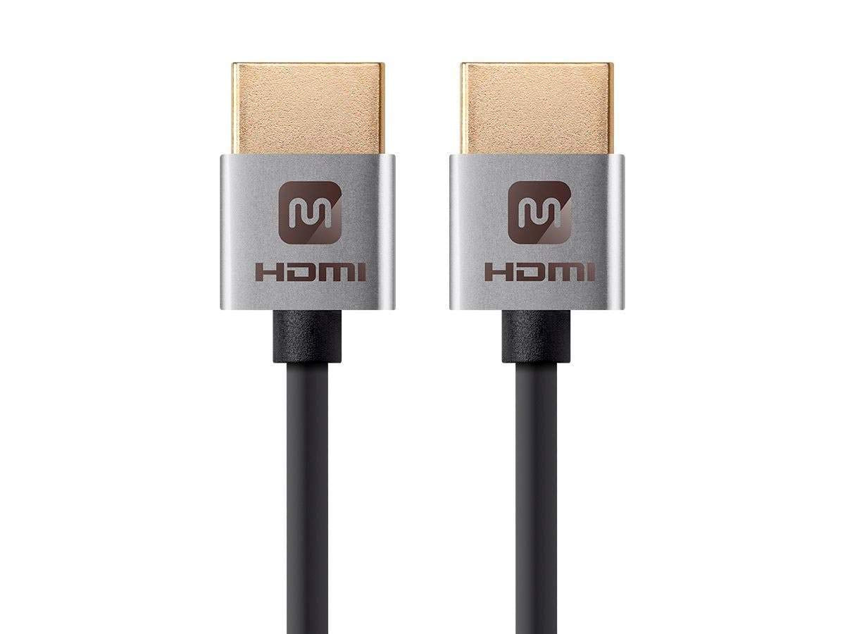Monoprice HDMI High Speed Cable - 6 Feet - Black, 4K@60Hz, HDR, 18Gbps, 36AWG, YUV 4: - Ultra Slim Series