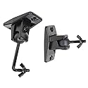 VideoSecu Speaker Wall Ceiling Mount Bracket One Pair for Universal Satellite, fits Keyhole and Thread Hole with 1/4 20 Threads, 4mm and 5mm Black 1ST