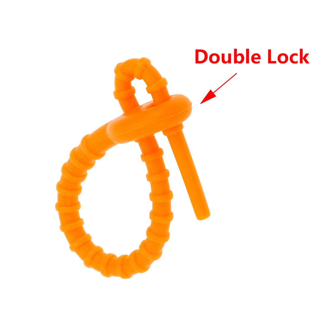 Yohii Cable Zip Ties Multi Purpose Silicone Zip Ties Double Lock Twist Ties Orange - 20pcs- (G7.23)