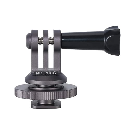 NICEYRIG Hot Shoe Mount Adapter for GoPro Hero 10/9/8/7/6/5, DJI Osmo Action, AKASO Brave 8/7/6 Applicable for Tripod Selfie Stick Monopod and DSLR