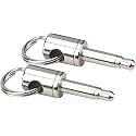 Dongle Dangler - Secure Headphone Jack Adapter Keychain (Chrome 2-Pack) for iPhone 17, 17e, 16, 15 (USB-C) & 14, 13 (Lightning) - Anti-Loss 3.5mm Aux