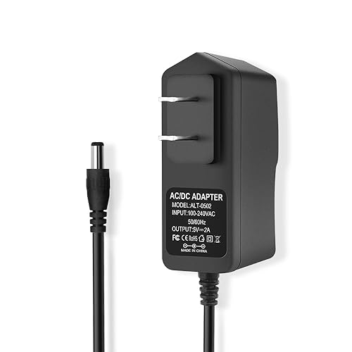 5V 2A 10W DC Power Supply Adapter, AC 100-240V 50-60Hz to 5 Volt 2 Amp Transformer, DC 5V Power Cord with 【5.5mm x 2.5mm Barrel Plug】