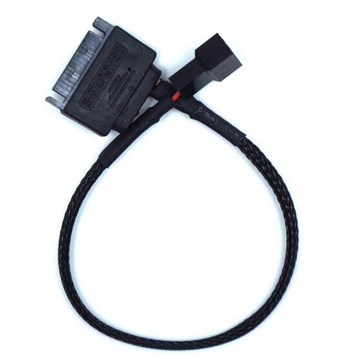 OPSFALCON 2 Pack SATA to 3 Pin / 4 Pin PMW 12V PC Case Fan Power Adapter Cable, 3-Pin or 4-Pin (PWM Connector) to 15 Pin SATA Computer Cooler Cooling