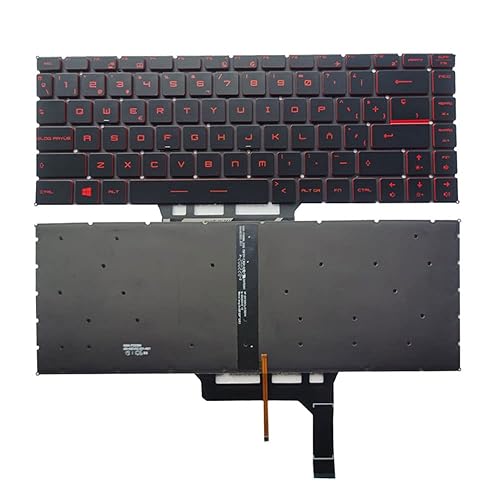 Laptop Replacement Keyboard Compatible for MSI GF63 8RC 8RD MS-16R1 MS-16R4 GF65 Thin 9SD 9SE 10SD 10SE MS-16W1 GS65 GS65VR MS-16Q1 Spanish Layout