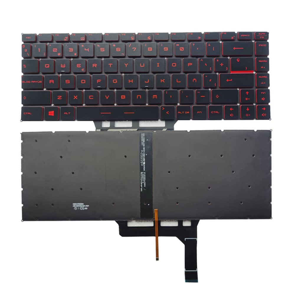 Laptop Replacement Keyboard Compatible for MSI GF63 8RC 8RD MS-16R1 MS-16R4 GF65 Thin 9SD 9SE 10SD 10SE MS-16W1 GS65 GS65VR MS-16Q1 Spanish Layout