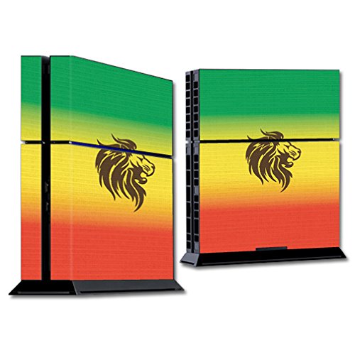 MightySkins Skin Compatible with Sony PS4 Console - Rasta Lion | Protective, Durable, and Unique Vinyl Decal wrap Cover | Easy to Apply, Remove,