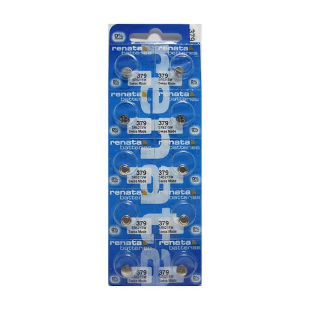 Renata Strip of 10 Genuine Fresh 379 SR521SW Swiss Made Silver 1.55v Batteries