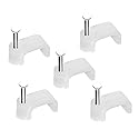 Mini Skater 10mm Square White Nylon Wire Cable Clips Electrical Ethernet Cord Clamp Management with Steel Nail,200Pcs