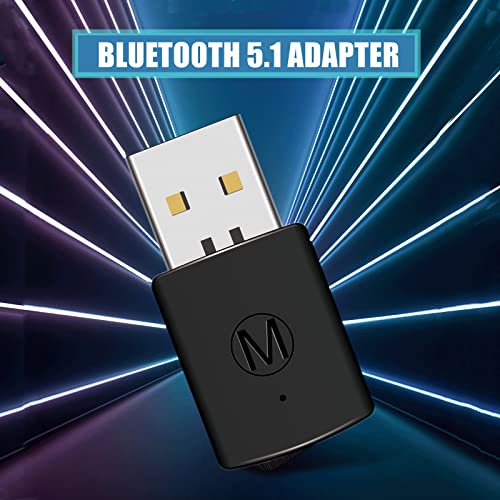 USB Bluetooth Adapter for PC, Bluetooth Dongle Receiver for Headset Keyboard Mouse, Plug and Play Mini Wireless Adapter for Windows 11/10/8.1, Support