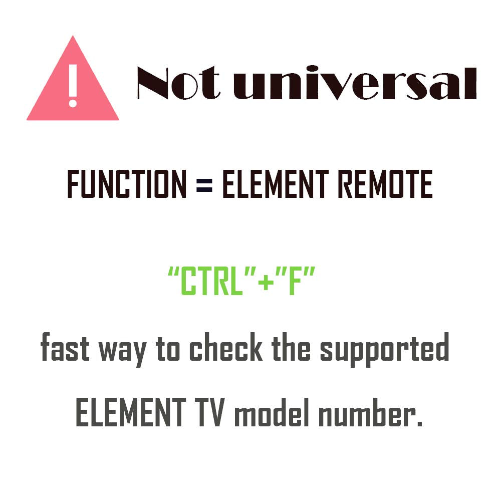 Replacement TV Remote Control for Element tv ELEFW247 ELEFW328 ELEFW248 ELEFW195 ELEFW505 ELEFW504 ELEFT506 ELEFT326 ELEFT407 ELEFW581 ELEFT222