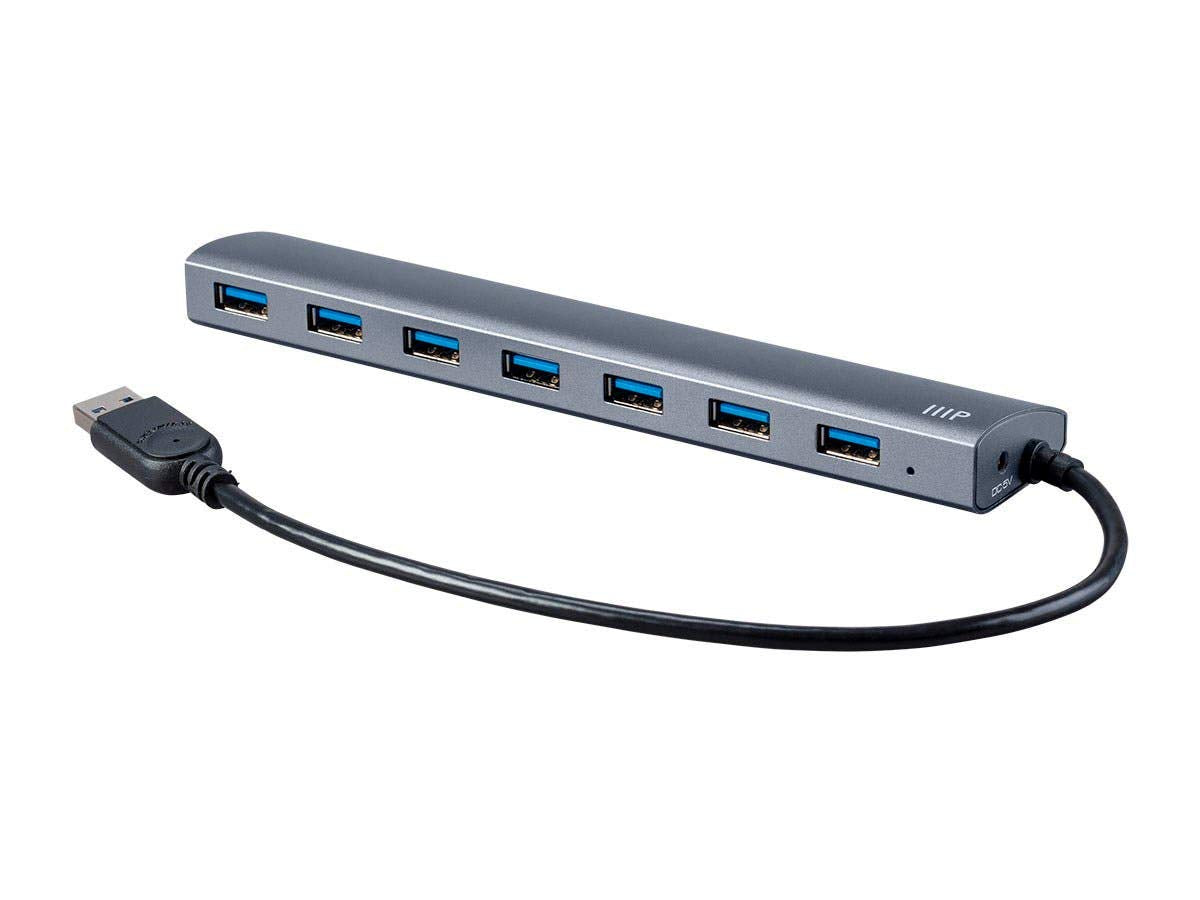 Monoprice USB 3.0 Hub with AC Adapter | 7-Port, Aluminum