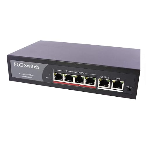 axGear PoE Network Switch 10/100m Power Injector 4 Port + 2 Port Power Over Ethernet