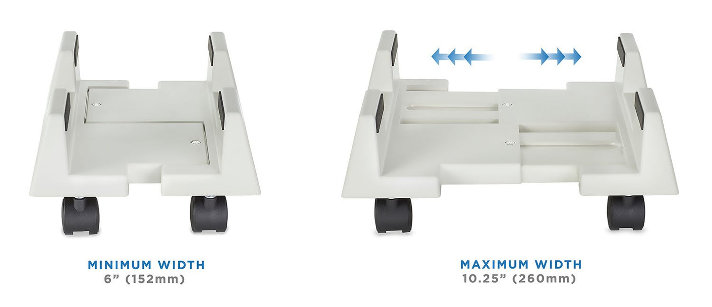 Mount-It! CPU Stand with Wheels, Adjustable Width Computer Cart, Universal Design Fits Desktop PC Tower ATX, Locking Wheels, 6-10.2" Wide 60 Lbs