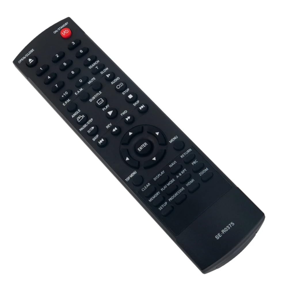 SE-R0375 Replacement Remote Control for Toshiba DVD Player in Living Rooms or Rooms, No programming or pairing needed, Replace Remote Compatible