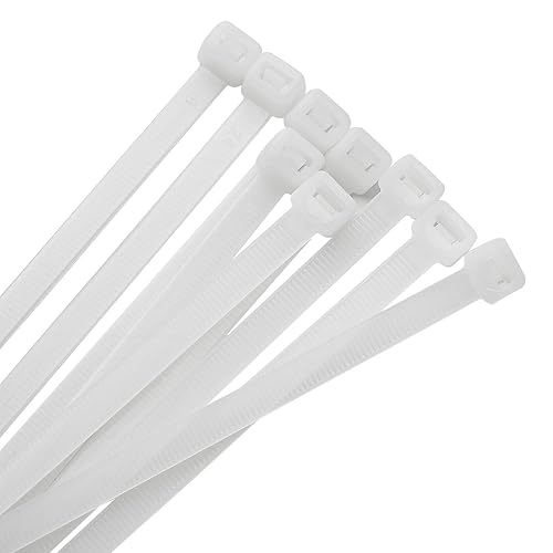 Clear Zip Ties 8 Inch Heavy Duty White 50 lb UV Resistant Cable Wire Wraps for Home Garden Office Garage Travel Craft Outdoor Indoor Use 1000 Pack
