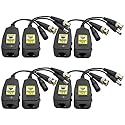 AAOTOKK Power Video Balun DC BNC to Cat5 RJ45 Network Transceiver HD-CVI/TVI/AHD/CVBS with DC Connector for 720P 960P 1080P 3MP 4MP 5MP 8MP CCTV
