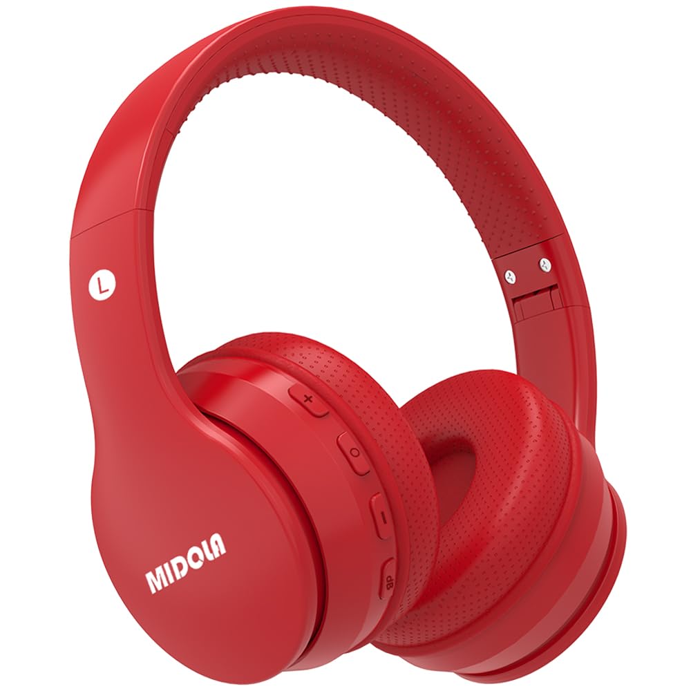 MIDOLA Kids Headphones Bluetooth 5.3 Wireless 60H Play Time Volume Limit 85/110dB Over Ear Foldable Protection Headset/Wired AUX Cord Mic for Children