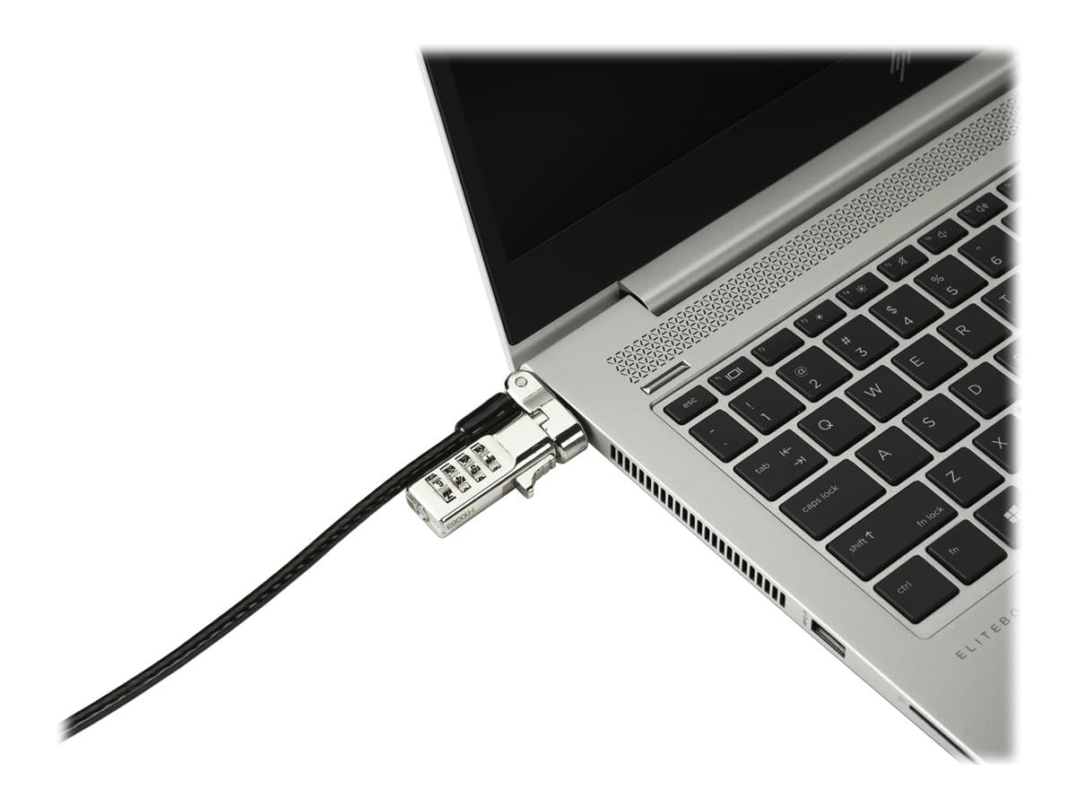 Kensington Universal 3-in-1 Combination Laptop Lock, Computer Security Locking Cable - Resettable Version (K62316WW), Black