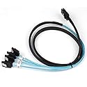 Reversed Cable Mini SAS 36Pin SFF-8087 Male to 4 SATA 7Pin Female Cable, Mini SAS (Target) to 4 SATA (Host) Cable
