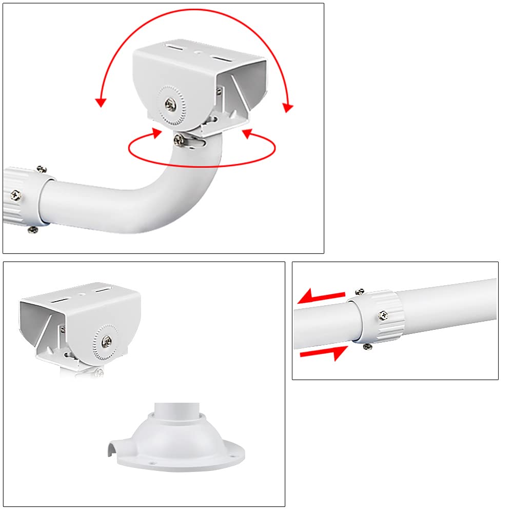 compcctv CCTV Security Camera Mount Bracket, Telescopic Adjustable Universal Wall Mounting Bracket