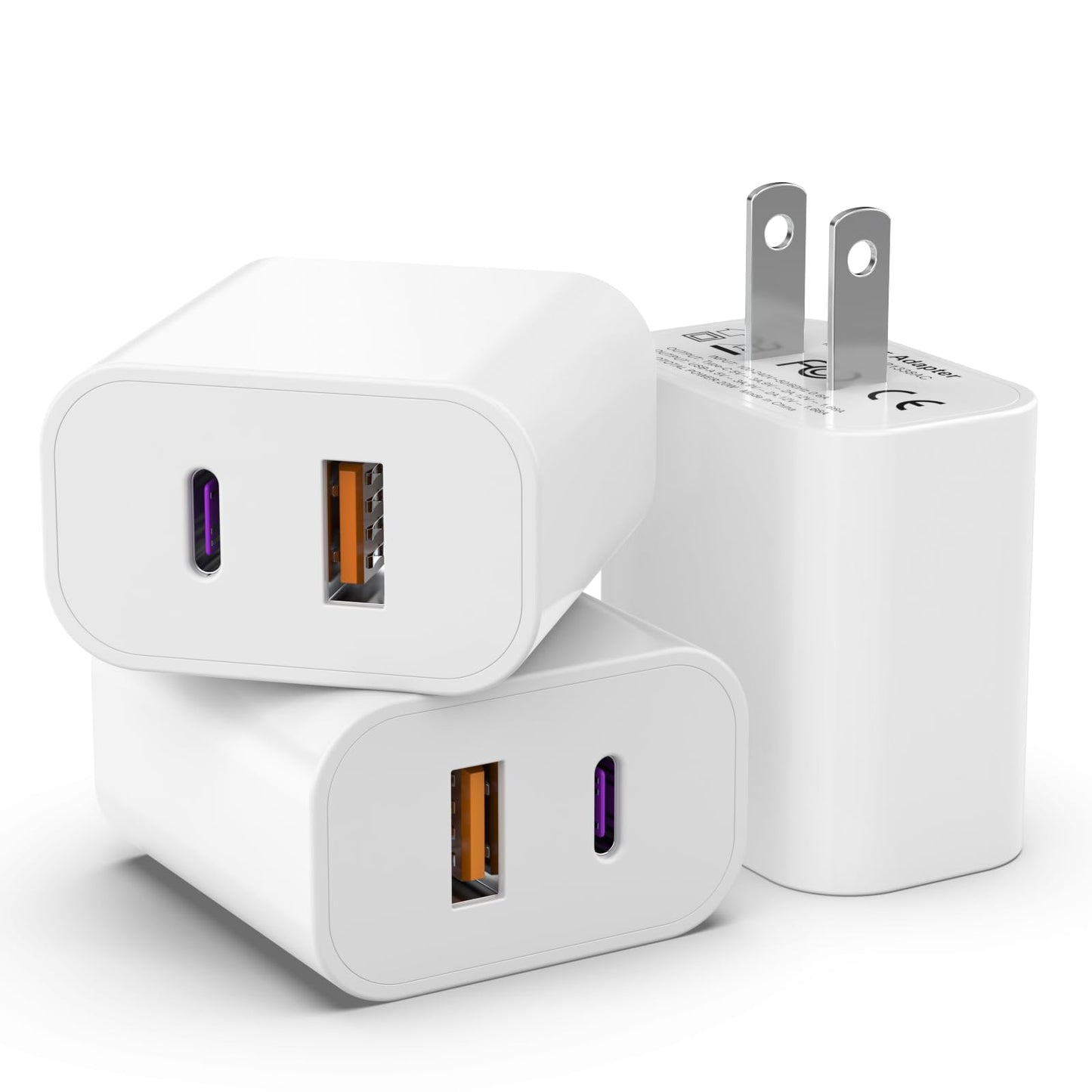 3 Pack i Phone 17 16 15 14 USB C Charger Block, iGENJUN 20W Dual Port QC + PD 3.0 Power Adapter Wall Charger, Double Fast Plug Charging Brick for i