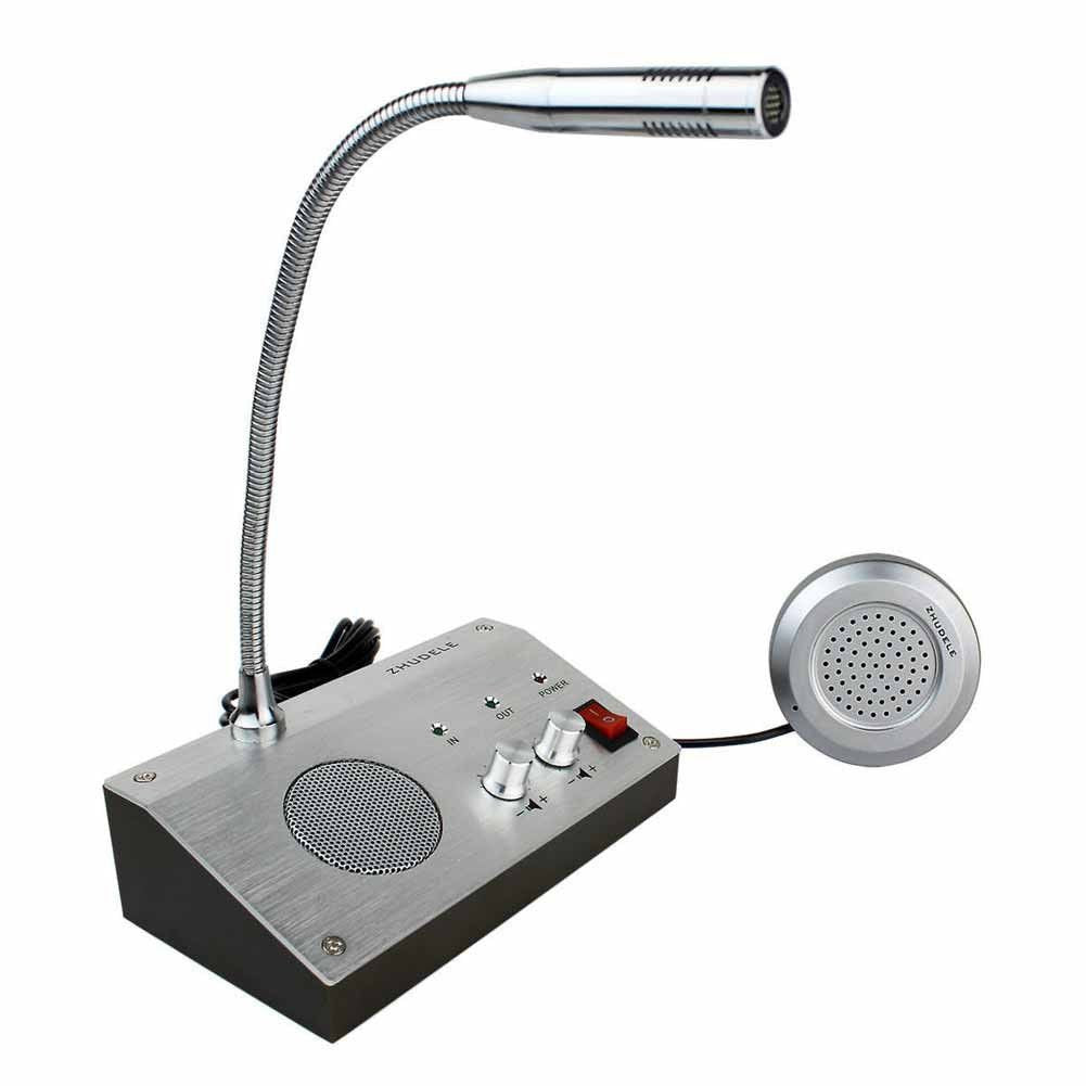 HIGOO ZDL-9908 Bank/Office/Store/Station Counter Window Intercom System, Dual-Way Intercommunication Microphone, Interphone System