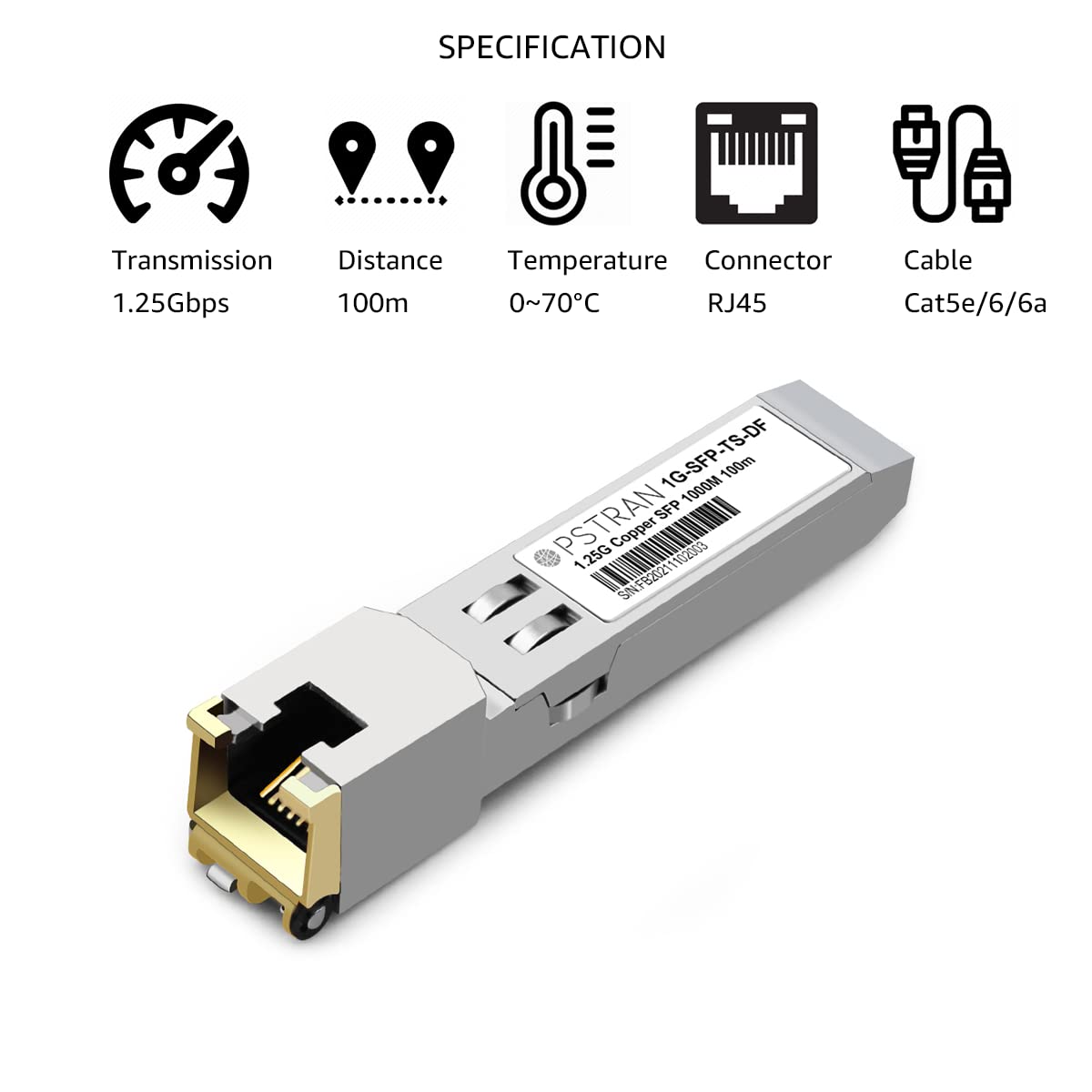 OPSTRAN 1000BASE-T SFP RJ45 Copper Transceiver Module Compatible with Dell Force10 GP-SFP2-1T SFP-1G-T 310-7225 407-BBOS 100m Cat5e/6