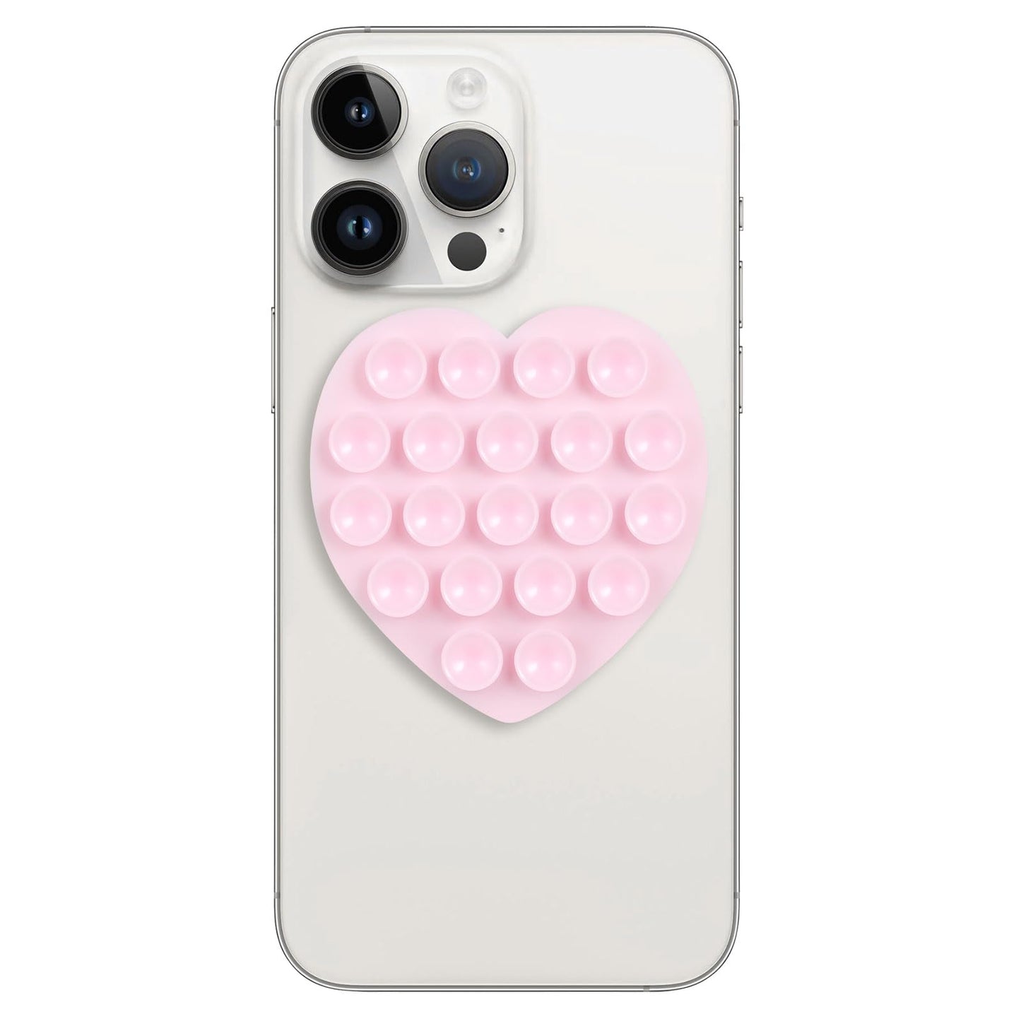 CIEO Silicone phone grip, strong suction, Heart-shaped phone holder,suitable for selfies and videos on mirrors, bathrooms and smooth surfaces