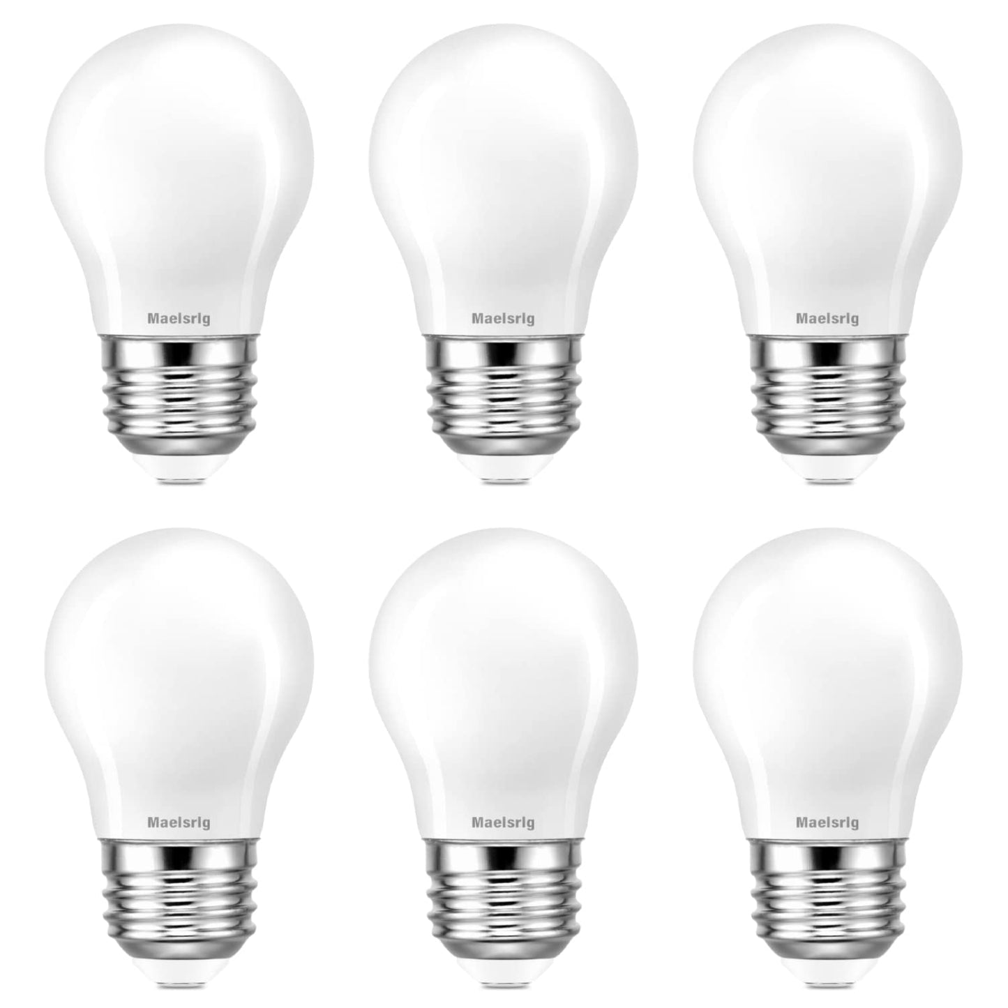 Maelsrlg 25 Watt Light Bulbs Soft White 2700K, Dimmable, 2W 200 Lumen LED Bulb, E26 Medium Base, 120V, A15 Frosted, Pack of 6